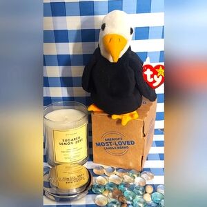 Sugared Lemon Zest Bath & Body Works Single Wick Lidded Candle& Free TY Eagle
